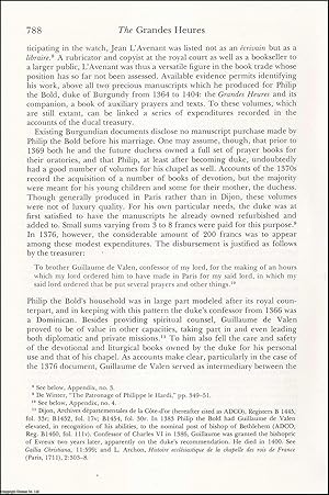 Image du vendeur pour The Grandes Heures of Philip The Bold, Duke of Burgundy: The Copyist Jean L'Avenant and His Patrons at The French Court. An original article from Speculum, the journal of The Medieval Academy of America, 1982. mis en vente par Cosmo Books