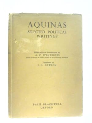 Image du vendeur pour Aquinas Selected Political Writings mis en vente par World of Rare Books