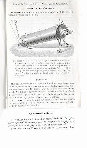 Du Spirophore, appareil de sauvetage pour le traitement de I'asphyxie, et principalement de I'asp...