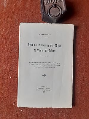 Notes sur la Coutume des Sérères du Sine et du Saloum