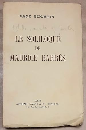 Le soliloque de Maurice Barrès