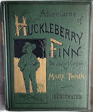 Image du vendeur pour Adventures of Huckleberry Finn (Tom Sawyer's Comrade).A splendid copy! With the frontispiece of Huck Finn holding a rabbit in one hand and his rifle in the other. With one hundred and seventy-four illustrations by E.W. Kemble, and a photogravure portrait bust by Karl Gebhardt. mis en vente par Brainerd Phillipson Rare Books