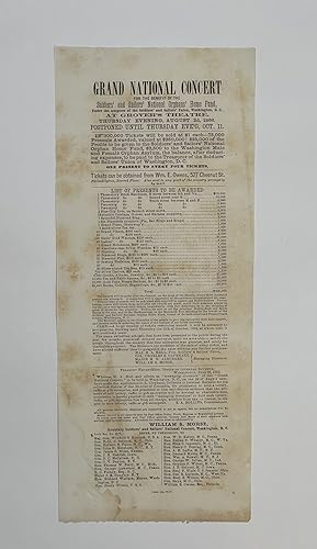 [Broadside Advertisement] [Lottery] [[drop-title] GRAND NATIONAL CONCERT FOR THE BENEFIT OF THE S...