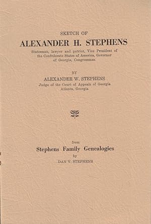Bild des Verkufers fr Sketch of Alexander H. Stephens zum Verkauf von Kenneth Mallory Bookseller ABAA