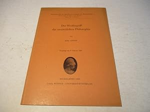 Seller image for Der Weltbegriff der neuzeitlichen Philosophie. for sale by Ottmar Mller