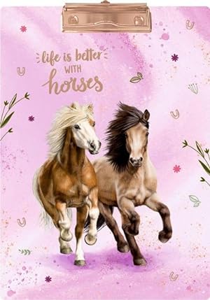 Image du vendeur pour Klemmbrett DIN A4 : Pferdefreunde - life is better with horses mis en vente par AHA-BUCH GmbH