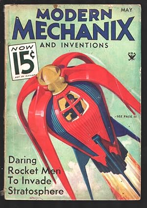 Immagine del venditore per Modern Mechanix & Inventions 5/1934-Rocket man sci-fi cover by George Rozen-Pulp mag format-comic style art-vintage ads-G- venduto da DTA Collectibles