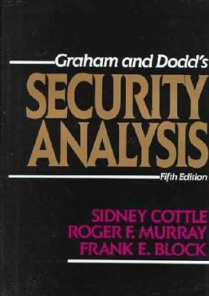 Imagen del vendedor de Graham and Dodd's Security Analysis a la venta por WeBuyBooks