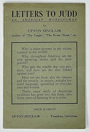 Imagen del vendedor de LETTERS To JUDD. An American Workingman a la venta por Tavistock Books, ABAA