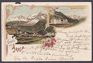 "Gruss aus Arosa" - Sanatorium Schweiz Suisse AK Ansichtskarte postcard