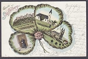 "Gruss vom Staffelberg" - Bad Staffelstein Kleeblatt Oberfranken AK Ansichtskarte postcard