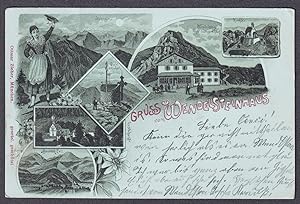 "Gruss vom Wendelsteinhaus" - Wendelstein Bayrisch-Zell Birkenstein Kirche AK Ansichtskarte postcard