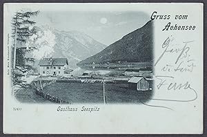 "Gruss vom Achensee" - Gasthaus Seespitz Tirol Österreich AK Ansichtskarte postcard