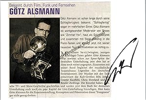 Bild des Verkufers fr Original Autogramm Gtz Alsmann /// Autogramm Autograph signiert signed signee zum Verkauf von Antiquariat im Kaiserviertel | Wimbauer Buchversand