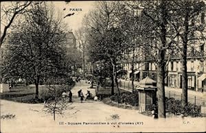 Ansichtskarte / Postkarte Paris XI, Square Parmentiere a vol d'oiseau, Park, Kiosk