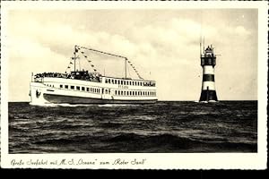Bild des Verkufers fr Ansichtskarte / Postkarte Roter Sand Leuchtturm, MS Oceana, Reederei Otto W. A. Schreiber zum Verkauf von akpool GmbH