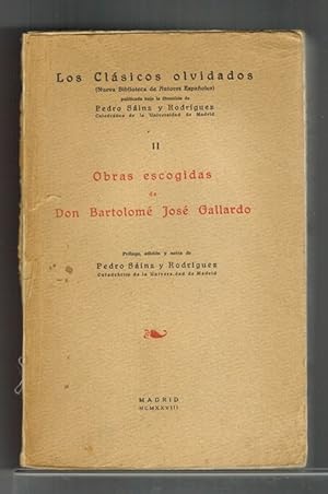 Obras escogidas. Tomo II. Prólogo, edición y notas de Pedro Sáinz y Rodríguez.