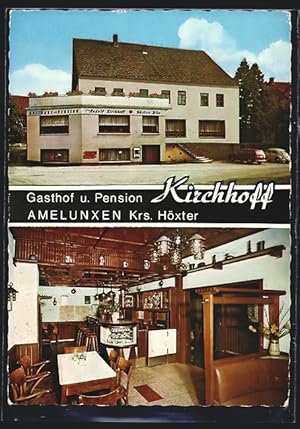 Bild des Verkufers fr Ansichtskarte Amelunxen, zwei Ansichten vom Gasthof und Pension Kirchhoff zum Verkauf von Bartko-Reher