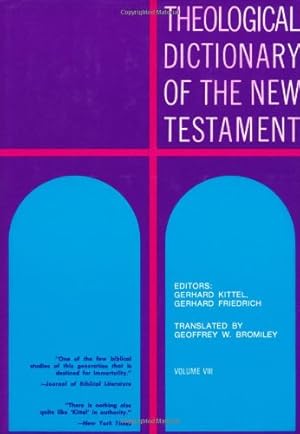 Imagen del vendedor de Theological Dictionary of the New Testament: v. 8 a la venta por WeBuyBooks