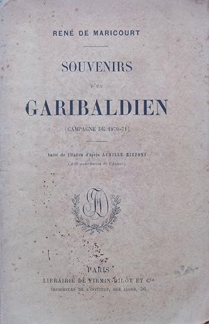 Imagen del vendedor de Souvenirs d'un Garibaldien (Campagne de 1870-1871) a la venta por Bouquinerie L'Ivre Livre