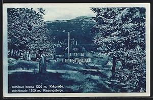 Ansichtskarte Adolfbaude, Bauden-Panorama mit Riesengebirge