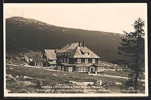 Ansichtskarte Adolfbaude, Berghütte im Riesengebirge mit Kleiner Sturmhaube