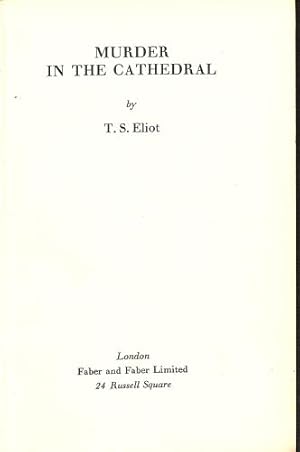 Bild des Verkufers fr Murder in the cathedral / by T. S. Eliot zum Verkauf von WeBuyBooks