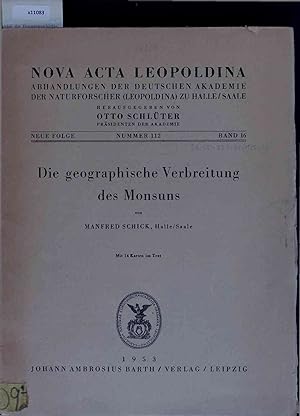 Seller image for Die geographische Verbreitung des Monsuns. Nummer 112 - Band 16 for sale by Antiquariat Bookfarm