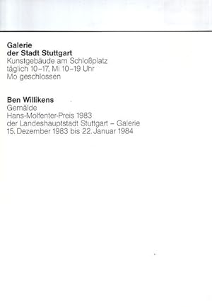 Bild des Verkufers fr Gemlde. Hans-Molfener- Preis 1983 der Landeshauptstadt Stuttgart - Galerie; 15.Dezember 1983 bis 22.Januar 1984; Ausstellung und Katalog: Eugen Keuerleber; zum Verkauf von nika-books, art & crafts GbR