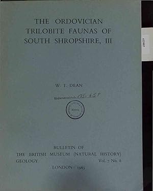 Bild des Verkufers fr The Ordovician Trilobite Faunas of South Shropshire, III. Vol. 7 - No. 8 zum Verkauf von Antiquariat Bookfarm