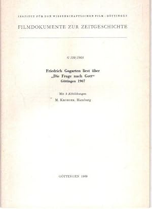 Imagen del vendedor de Friedrich Gogarten liest ber "Die Frage nach Gott". Filmdokumente zur Zeitgeschichte. a la venta por nika-books, art & crafts GbR