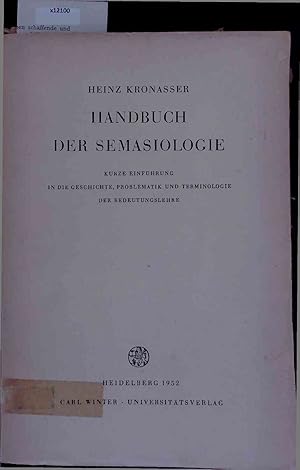 Bild des Verkufers fr Handbuch der Semasiologie. zum Verkauf von Antiquariat Bookfarm