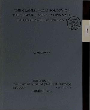 Bild des Verkufers fr The Cranial Morphology of the Lower Liassic Latipinnate Ichthyosaurs of England. Vol. 24 - No. 1 zum Verkauf von Antiquariat Bookfarm