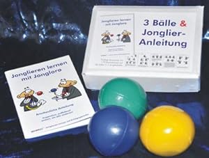 Bild des Verkufers fr 3 Blle & Jonglier-Anleitung (blau, grn, gelb) : Groe Jonglierblle (jeweils 68mm/130g) zum Verkauf von AHA-BUCH GmbH