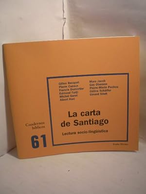 Bild des Verkufers fr La Carta de Santiago. Lectura socio lingstica. Cuadernos Bblicos 61 zum Verkauf von Librera Antonio Azorn