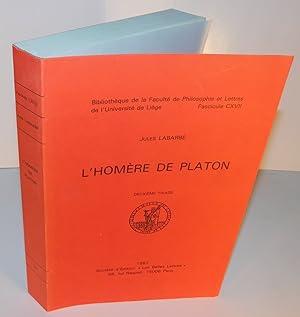 L’HOMÈRE DE PLATON (deuxième tirage, 1987)