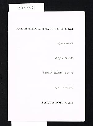 Seller image for Salvador Dali. Galerie Pierre, Stockholm. [.] april-maj 1970. for sale by Hatt Rare Books ILAB & CINOA