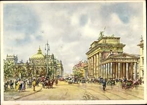 Bild des Verkufers fr Knstler Ansichtskarte / Postkarte Tritt, Wolfgang, Berlin, Vor dem Brandenburger Tor, Reichstagsgebude zum Verkauf von akpool GmbH