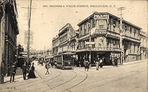 Ansichtskarte / Postkarte Wellington Neuseeland, Manners Street, Willis Street