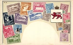 Briefmarken Ansichtskarte / Postkarte Tasmanien Australien, Wappen