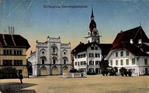 Ansichtskarte / Postkarte Zofingen Kanton Aargau, Gerechtigkeitsplatz