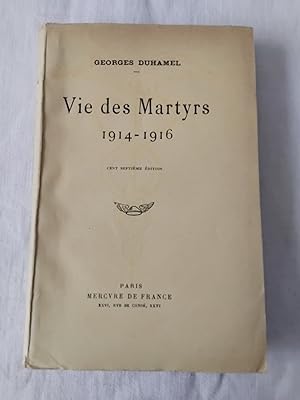 Bild des Verkufers fr VIE DES MARTYRS 1914-1916 zum Verkauf von Librairie RAIMOND