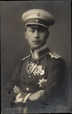 Ansichtskarte / Postkarte Kronprinz Wilhelm von Preußen, Portrait in Uniform, Brustschild, Liersc...