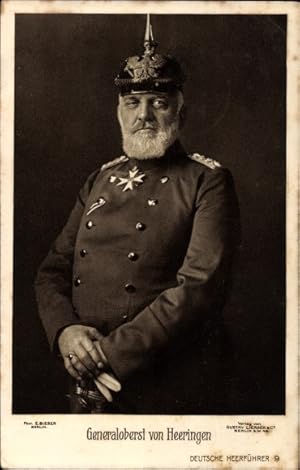 Ansichtskarte / Postkarte Generaloberst Josias von Heeringen, Portrait mit Pickelhaube, Liersch