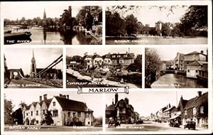 Seller image for Ansichtskarte / Postkarte Marlow Buckinghamshire, Bisham Church and Abbey, Compleat Angler Hotel, Marlow Mill, High Street for sale by akpool GmbH