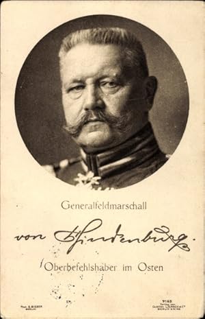 Ansichtskarte / Postkarte Generalfeldmarschall Paul von Hindenburg, Portrait, Liersch 7165