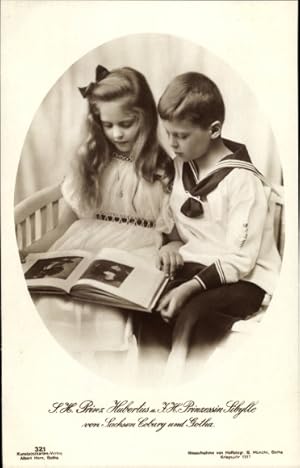 Ansichtskarte / Postkarte Prinz Hubertus und Prinzessin Sibylle von Sachsen Coburg Gotha