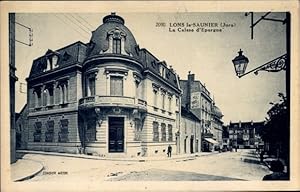 Ansichtskarte / Postkarte Lons le Saunier Jura, La Caisse d'Epargne, Straßenpartie