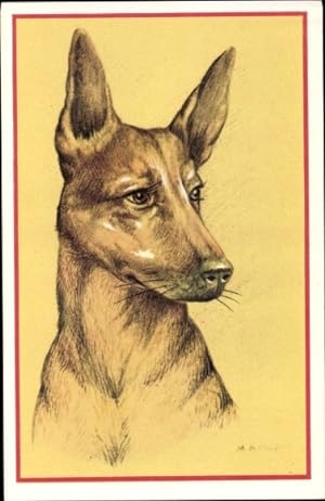 Künstler Ansichtskarte / Postkarte Cooper, M. B.,Schäferhund, Hundeportrait