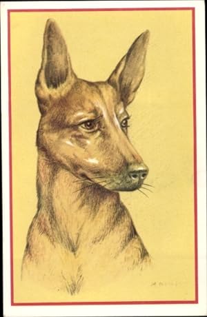 Künstler Ansichtskarte / Postkarte Cooper, M. B., Schäferhund, Hundeportrait